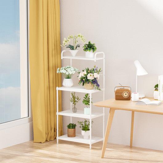 4-Tier Kitchen Storage Baker Microwave Oven Rack Shelves-White at Set Shop and Smile