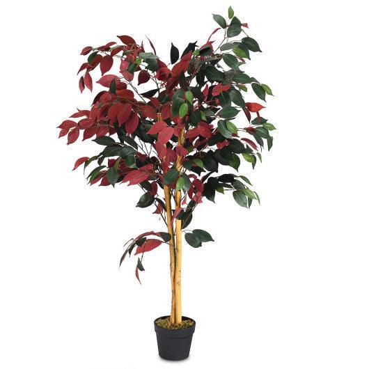 4 Feet Tall Artificial Ficus Tree with Nursery Pot at Set Shop and Smile