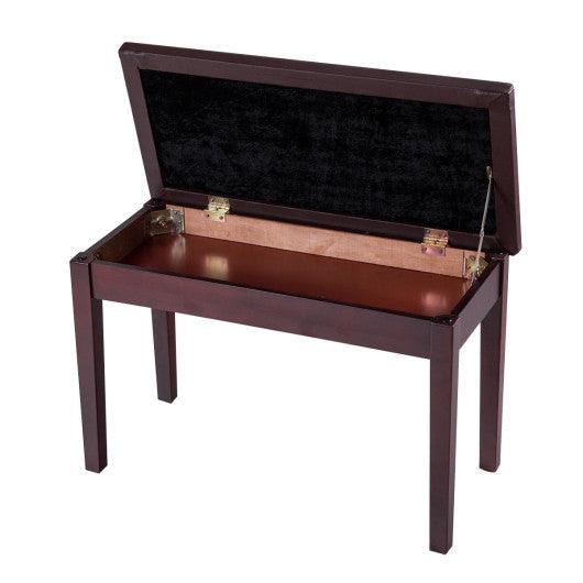 Solid Wood PU Leather Padded Piano Bench Keyboard Seat-Coffee at Set Shop and Smile