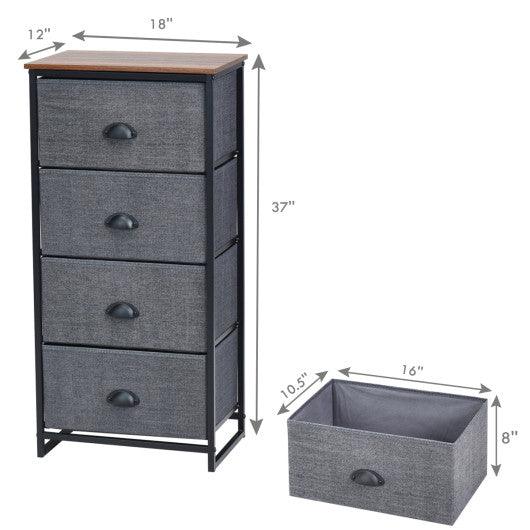Chest Storage Tower Side Table Display Storage with 4 Drawers-Black at Set Shop and Smile
