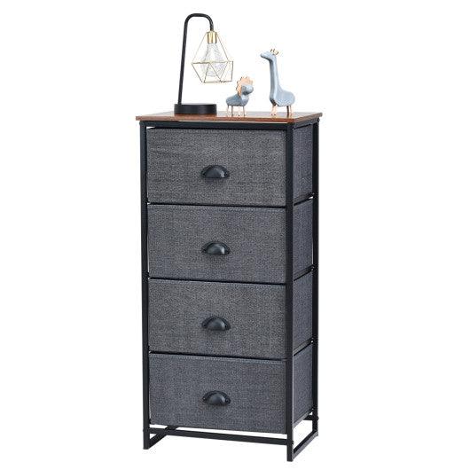 Chest Storage Tower Side Table Display Storage with 4 Drawers-Black at Set Shop and Smile