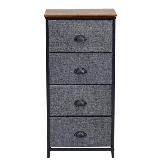 Chest Storage Tower Side Table Display Storage with 4 Drawers-Black at Set Shop and Smile