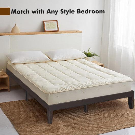 14 Inch King Size Wood Platform Bed Frame-Brown at Set Shop and Smile