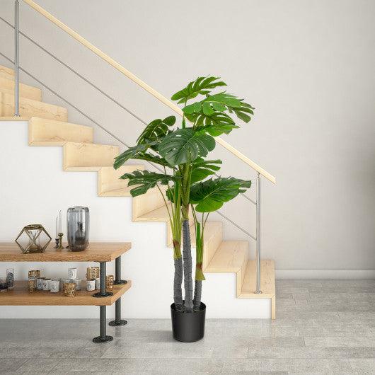 4 Feet Artificial Tree Artificial Monstera Palm Tree Fake Plant at Set Shop and Smile
