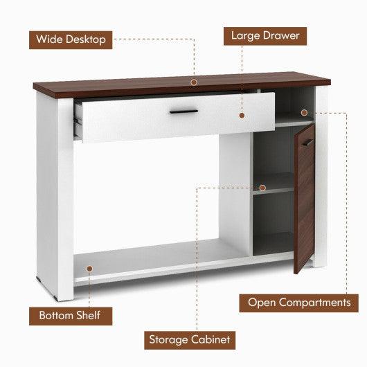 48 Inch Console Table with Drawer and Cabinet at Set Shop and Smile