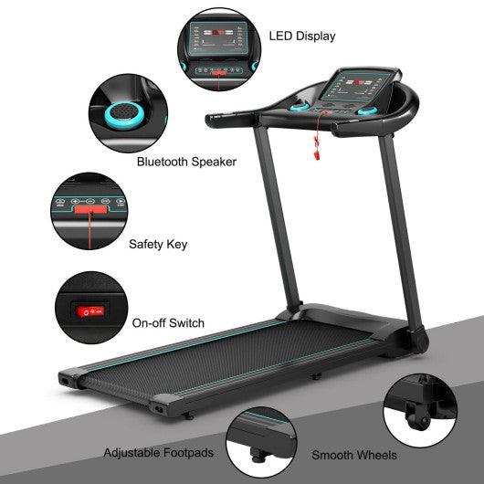 2.25HP Electric Running Machine Treadmill with Speaker and APP Control-Blue at Set Shop and Smile