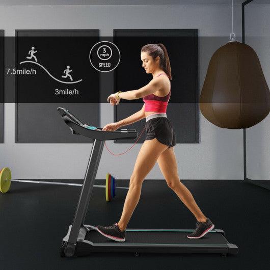 2.25HP Electric Running Machine Treadmill with Speaker and APP Control-Blue at Set Shop and Smile