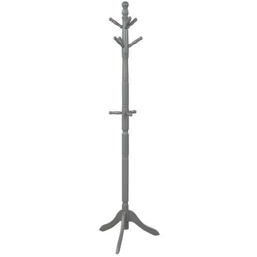 Entryway Height Adjustable Coat Stand with 9 Hooks-Gray at Set Shop and Smile