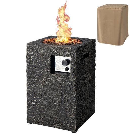16 Feet Square Outdoor Propane Fire Pit with Lava Rocks Waterproof Cover 30 000 BTU at Set Shop and Smile