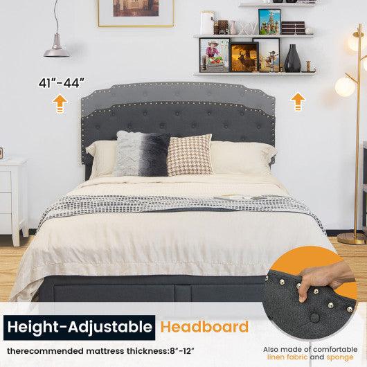 Platform Bed Frame with 4 Storage Drawers Adjustable Headboard at Set Shop and Smile
