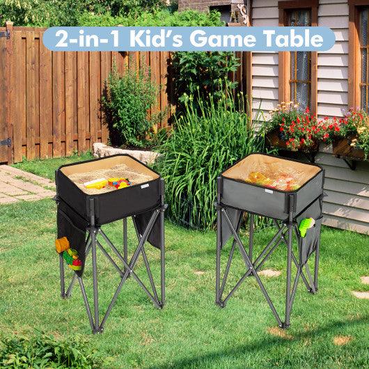 2 Pieces Folding Camping Tables with Large Capacity Storage Sink for Picnic at Set Shop and Smile