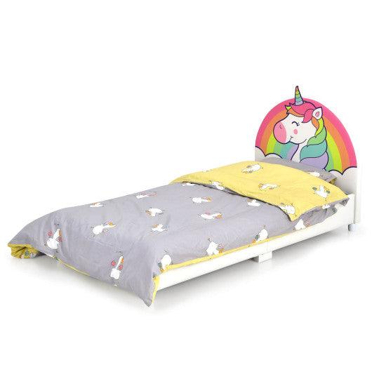 Children Twin Size Upholstered Platform Single Bed at Set Shop and Smile