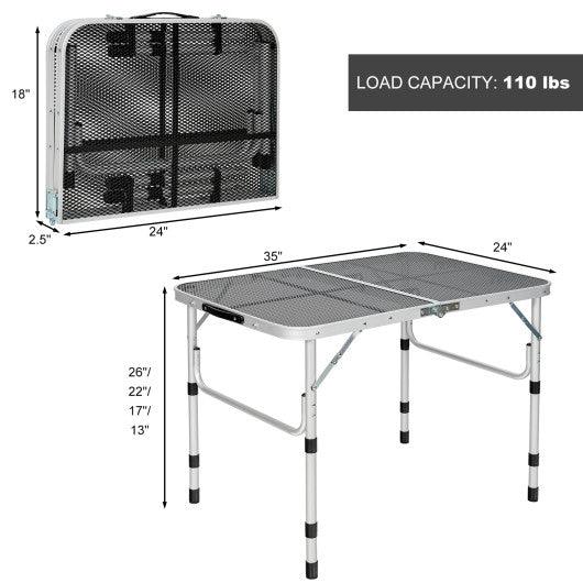Aluminum Grill Table with Iron Mesh Top-Silver at Set Shop and Smile