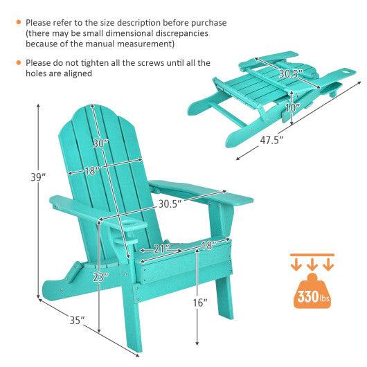 Foldable Weather Resistant Patio Chair with Built-in Cup Holder-Turquoise at Set Shop and Smile