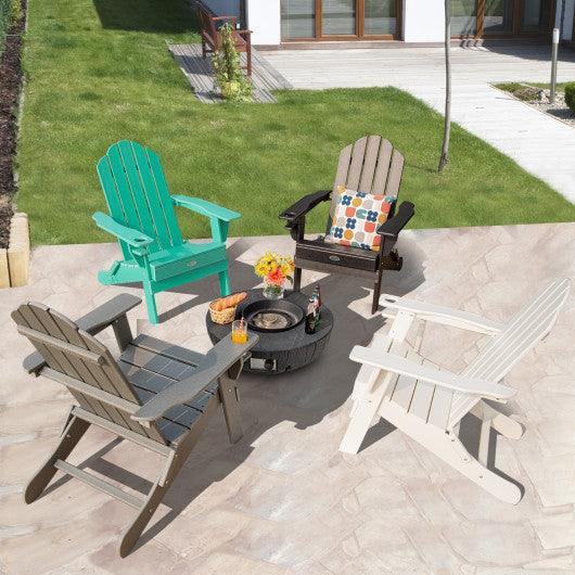 Foldable Weather Resistant Patio Chair with Built-in Cup Holder-Turquoise at Set Shop and Smile