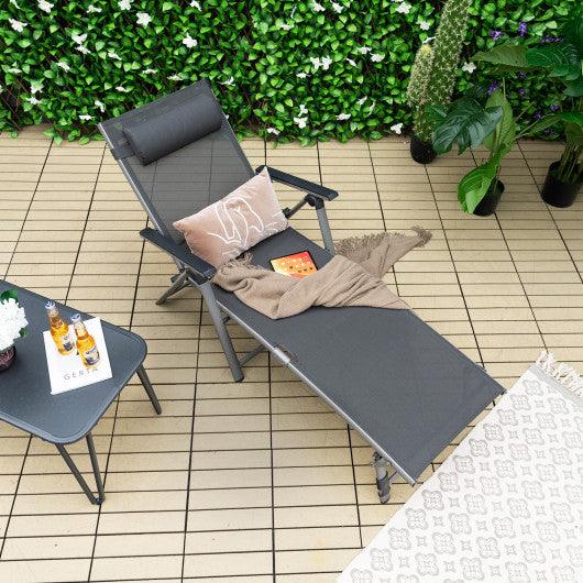 Outdoor Aluminum Chaise Lounge Chair with Quick-Drying Fabric at Set Shop and Smile