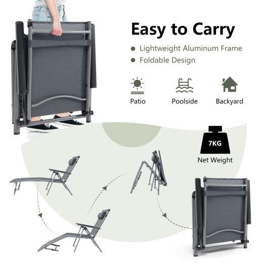 Outdoor Aluminum Chaise Lounge Chair with Quick-Drying Fabric at Set Shop and Smile