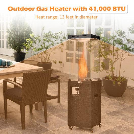 41 000 BTU Propane Patio Heater with Lockable Wheels-Black at Set Shop and Smile
