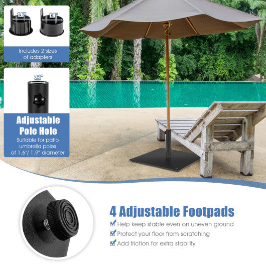 20 Inches Patio Umbrella Base with 4 Adjustable Footpads - Set Shop and Smile