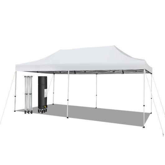 10 x 20 Feet Outdoor Pop-Up Patio Folding Canopy Tent-White at Set Shop and Smile