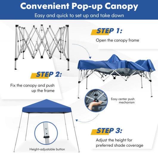 10 x 10 Feet Outdoor Instant Pop-up Canopy with Carrying Bag-Blue at Set Shop and Smile