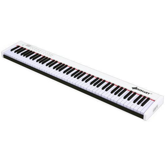88-Key Portable Full-Size Semi-weighted Digital Piano Keyboard-White at Set Shop and Smile