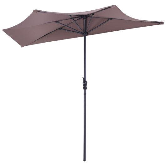 9' Half Round Patio Umbrella Sunshade without Weight Base at Set Shop and Smile
