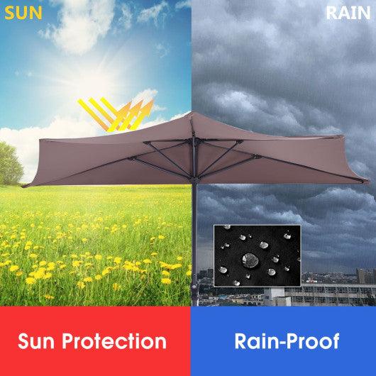 9' Half Round Patio Umbrella Sunshade without Weight Base at Set Shop and Smile