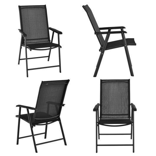 4-Pack Patio Folding Chairs Portable for Outdoor Camping-Black at Set Shop and Smile