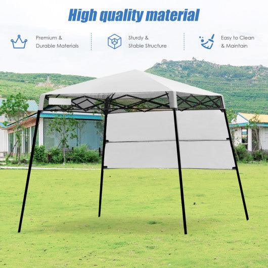 7 x 7 Feet Sland Adjustable Portable Canopy Tent with Backpack-White at Set Shop and Smile