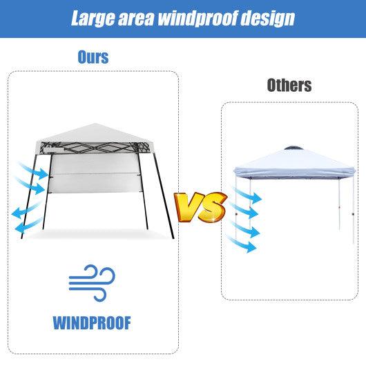 7 x 7 Feet Sland Adjustable Portable Canopy Tent with Backpack-White at Set Shop and Smile