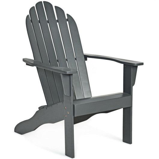 Acacia Wood Outdoor Adirondack Chair with Ergonomic Design-Gray at Set Shop and Smile