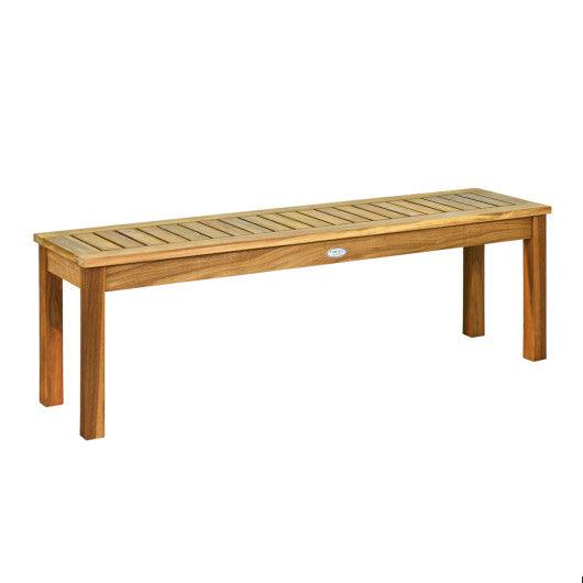 52 Inch Outdoor Acacia Wood Dining Bench Chair at Set Shop and Smile