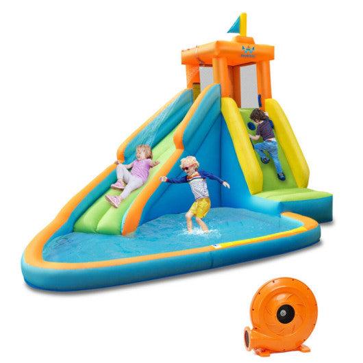 Inflatable Water Slide Kids Bounce House with Blower at Set Shop and Smile
