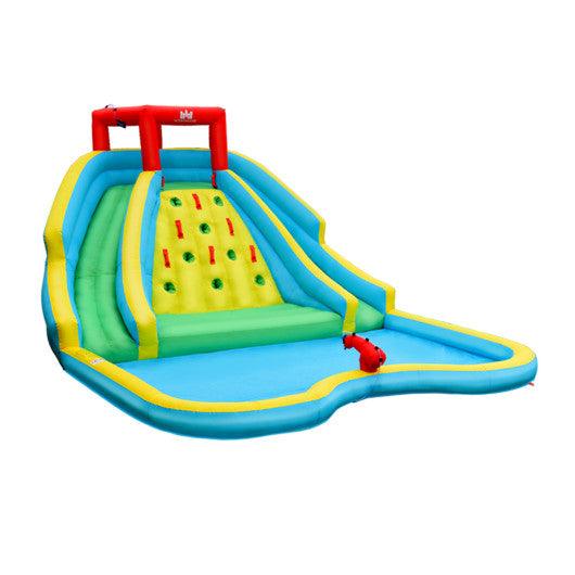 Inflatable Water Park Bounce House with Double Slide and Climbing Wall at Set Shop and Smile