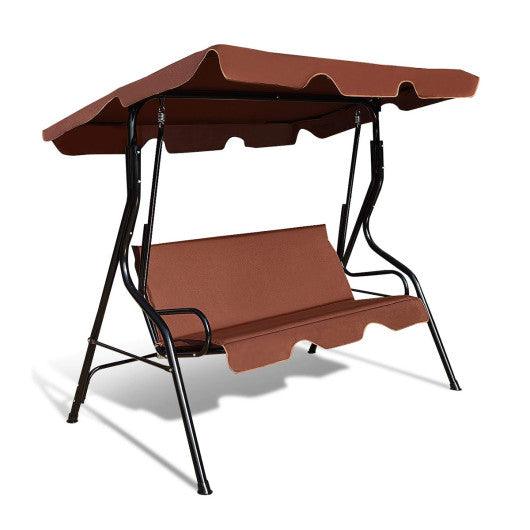 3 Seats Patio Canopy Swing-brown at Set Shop and Smile