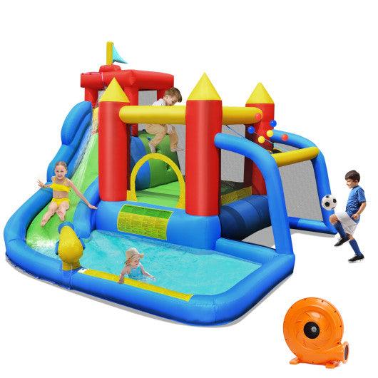 Inflatable Bounce House Splash Pool with Water Climb Slide Blower included at Set Shop and Smile