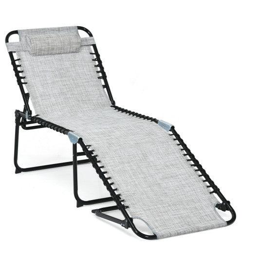 Foldable Recline Lounge Chair with Adjustable Backrest and Footrest at Set Shop and Smile