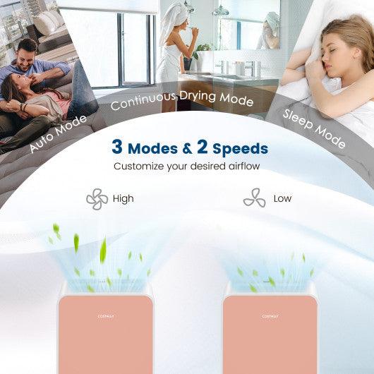 32 Pints/Day Portable Quiet Dehumidifier for Rooms up to 2500 Sq. Ft-Pink at Set Shop and Smile