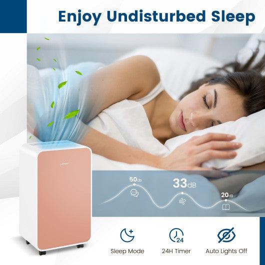 32 Pints/Day Portable Quiet Dehumidifier for Rooms up to 2500 Sq. Ft-Pink at Set Shop and Smile