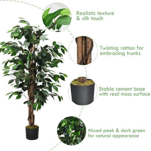 4 Feet In/Outdoor Trunks Artificial Ficus Silk Tree at Set Shop and Smile