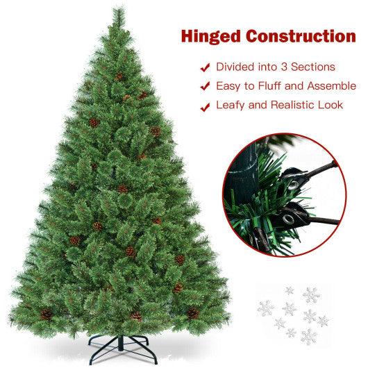 6 Feet Pre-Lit PVC Artificial Carolina Pine Tree with LED Lights at Set Shop and Smile