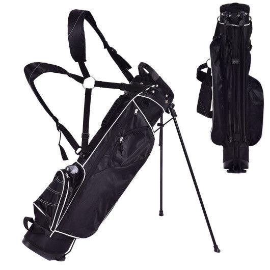 Golf Stand Cart Bag with 4 Way Divider Carry Organizer Pockets-Black at Set Shop and Smile