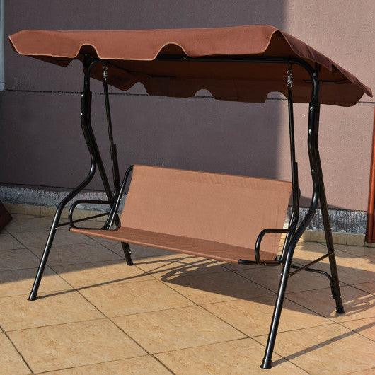 3 Seats Patio Canopy Swing-brown at Set Shop and Smile