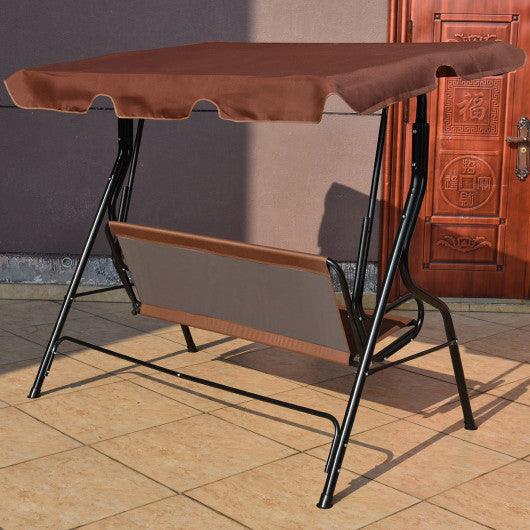 3 Seats Patio Canopy Swing-brown at Set Shop and Smile
