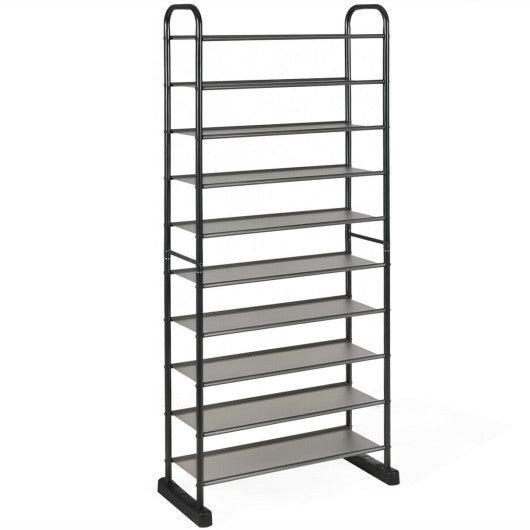 10-Tier Free-Standing Metal Frame Shoe Rack at Set Shop and Smile