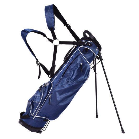 Golf Stand Cart Bag with 4 Way Divider Carry Organizer Pockets-Blue at Set Shop and Smile