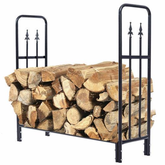 4 Feet Outdoor Heavy Duty Steel Firewood Wood Storage Rack at Set Shop and Smile