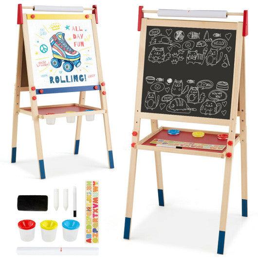 All-in-One Wooden Height Adjustable Kid's Art Easel at Set Shop and Smile