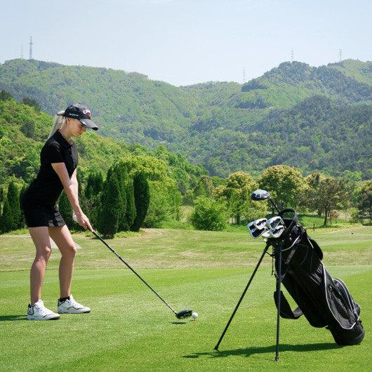 Golf Stand Cart Bag with 4 Way Divider Carry Organizer Pockets-Black at Set Shop and Smile